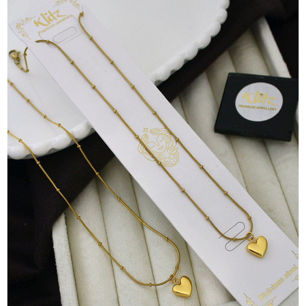 Klitz Stunning Premium Jewellery Heart Shape Chain Pendant
