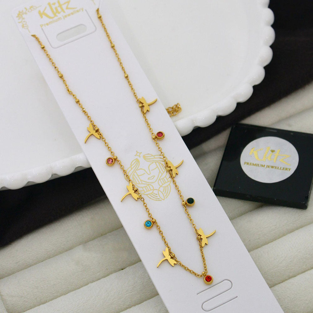 Klitz Classic Premium Jewellery Austrian Stone Star Shape Chain Necklace