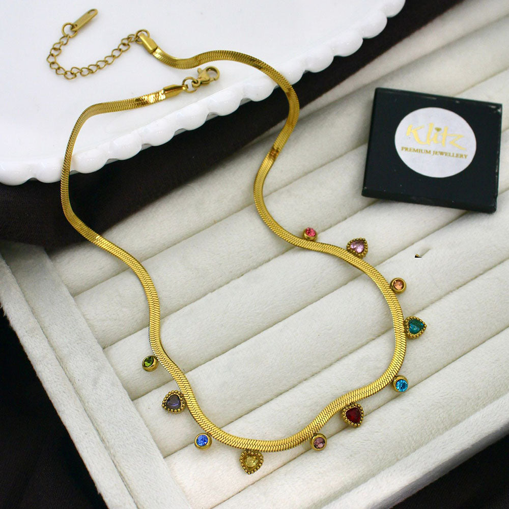 Klitz Classic Premium Jewellery Austrian Stone Chain Necklace