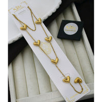 Klitz Classic Premium Jewellery Austrian Stone Heart Shape Chain Necklace