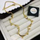 Klitz Classic Crystal Stone Snake Chain Necklace