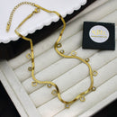 Klitz Classic Crystal Stone Snake Chain Necklace