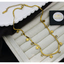 Klitz Classic Crystal Stone Floral Snake Chain Necklace