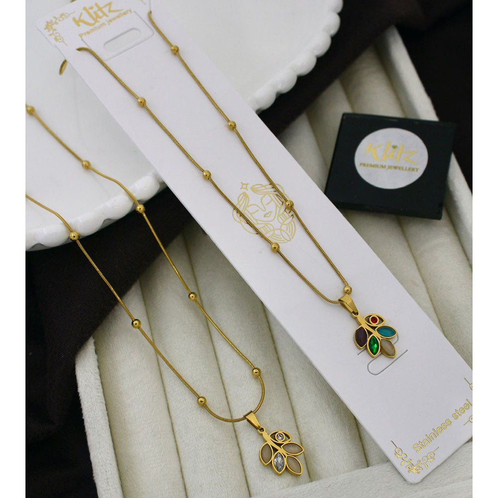 Klitz Stunning Premium Jewellery Crystal Stone Chain Pendant