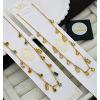 Klitz Classic Crystal Stone Chain Necklace