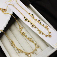 Klitz Classic Crystal Stone Star Shape Chain Necklace