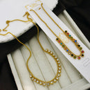 Klitz Classic Crystal Stone Chain Necklace