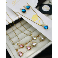 Klitz Designer Crystal Stone Necklace Set 