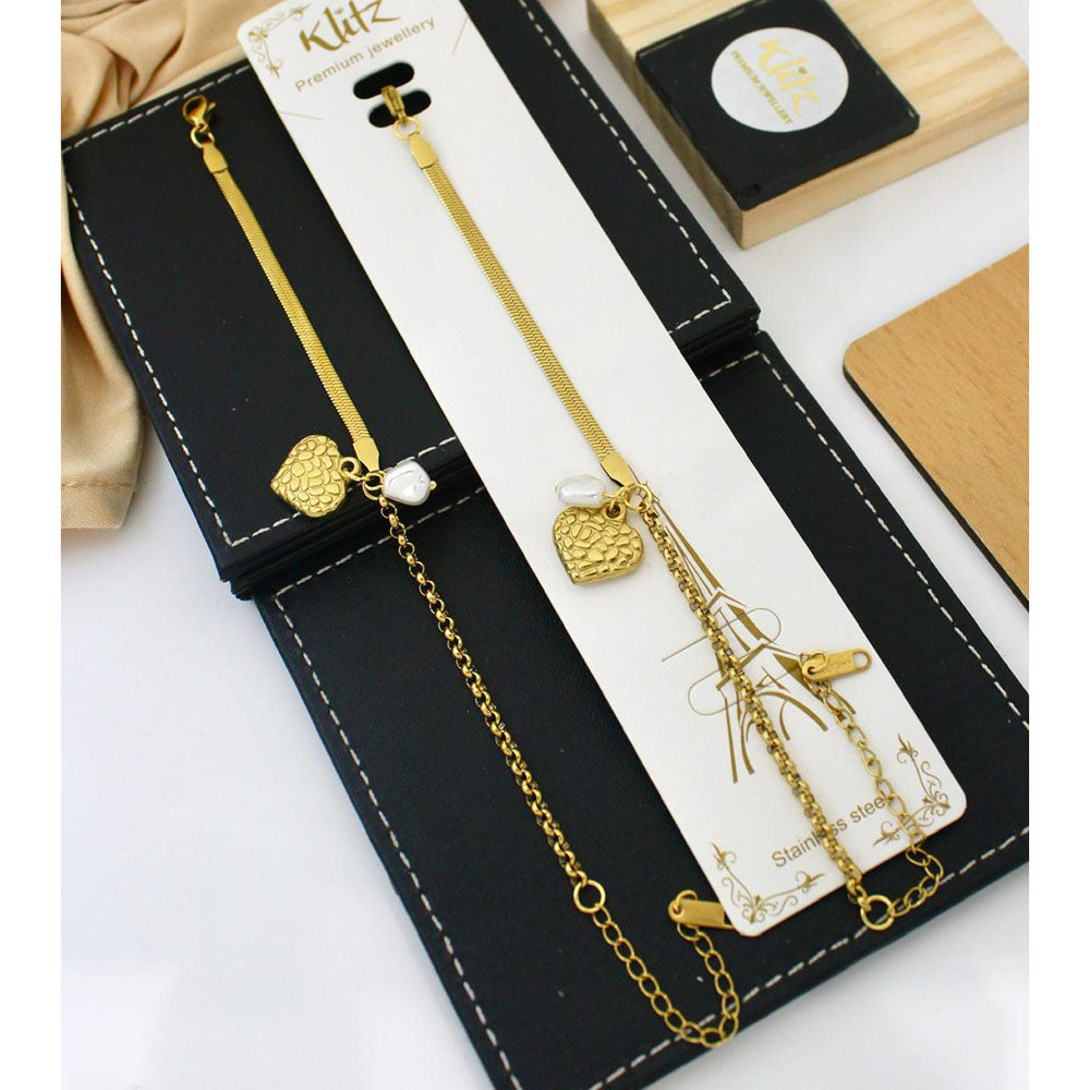 Klitz Premium Jewellery Heart Shape And Pearl Bracelet Collection