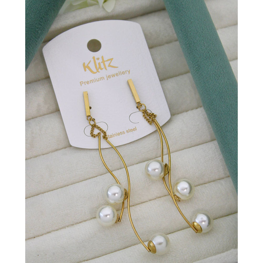 Klitz Elegant Premium Jewellery Pearl Dangler Earrings