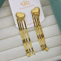 Klitz Elegant Premium Jewellery Heart Shape Dangler Earrings