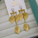 Klitz Elegant Premium Jewellery Crystal Stone And Leaf Dangler Earrings