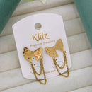 Klitz Elegant Premium Jewellery Austrian Stone Chain Butterfly Dangler Earrings