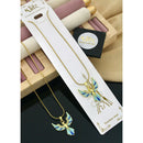 Klitz Premium Jewellery Royal Austrian Stone Meenakari Bird Design  Pack of 12 Chain Pendant 