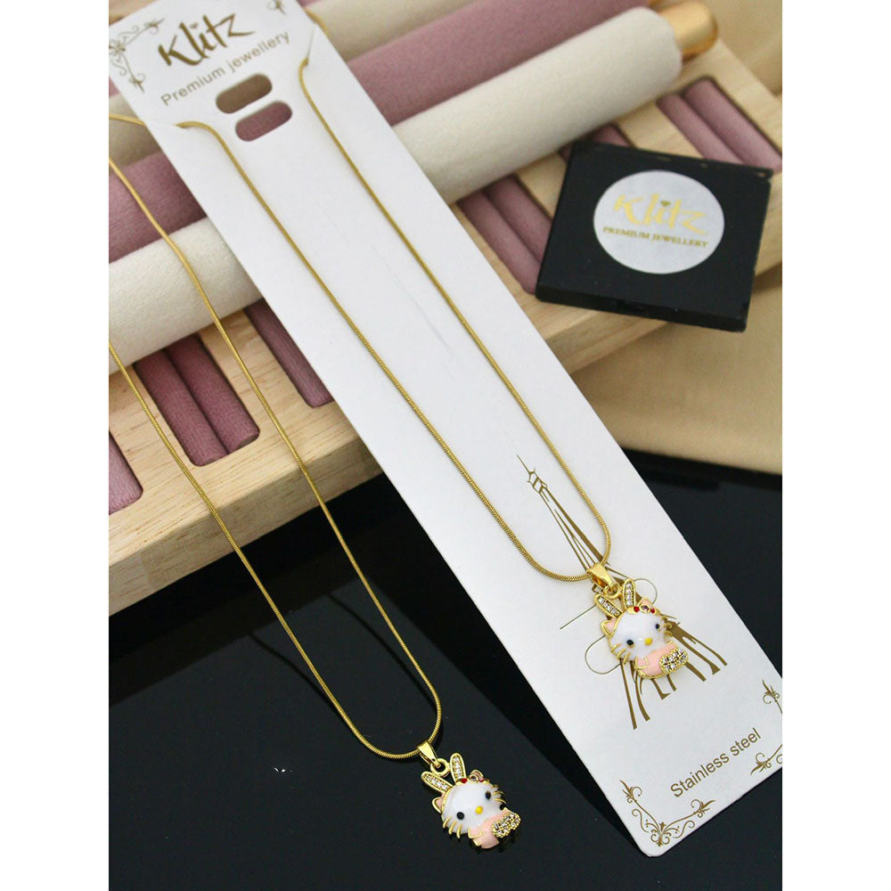 Klitz Stunning Premium Jewellery Luxury Austrian Stone And Meenakari Kitty  Pack of 12 Chain Pendant