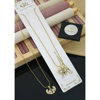 Klitz Premium Jewellery Royal Austrian Stone Meenakari  Pack of 12 Chain Pendant