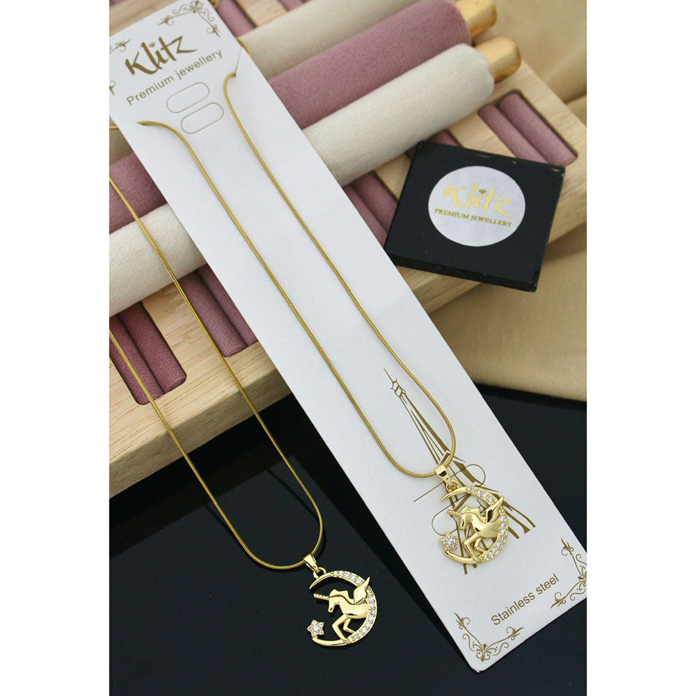 Klitz Premium Jewellery Crescent Horse Moon Pack of 12 Chain Pendant