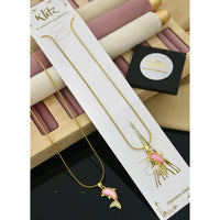 Klitz Premium Jewellery Designer Dolphin Austrian Stone Pack of 12 Chain Pendant