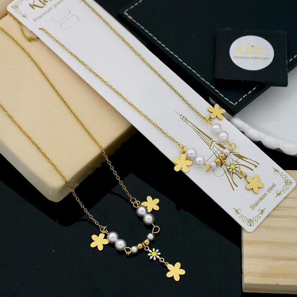 Klitz Premium Jewellery  Pack of 12 Nature Inspired Tree Charm Pearl Necklace