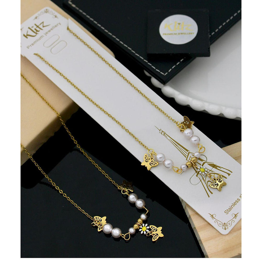 Klitz Premium Jewellery  Pack of 12 Nature Inspired Tree Charm Pearl Necklace
