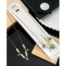  Klitz Premium Jewellery  Pack of 12 Crystal And Pearl Necklace