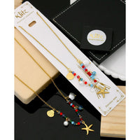 Klitz Premium Jewellery Pack of 12 Ocean-Inspired Beads Necklace 