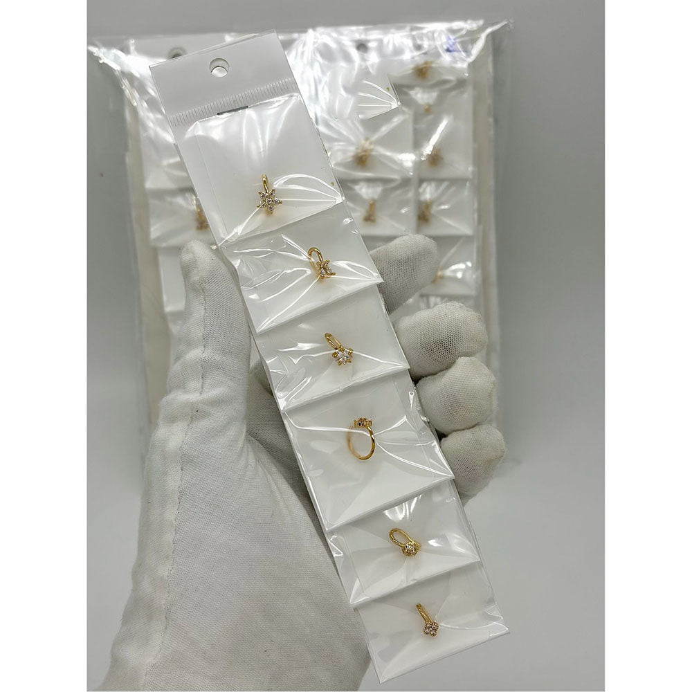 Klitz Glam Austrian Stone Nose Ring (Assorted Desing) (Pack of 12)