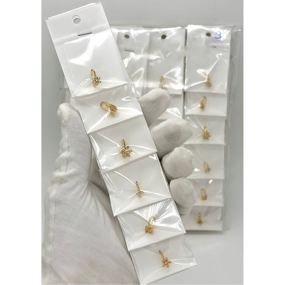 Klitz Glam Austrian Stone Nose Ring (Assorted Desing) (Pack of 12)