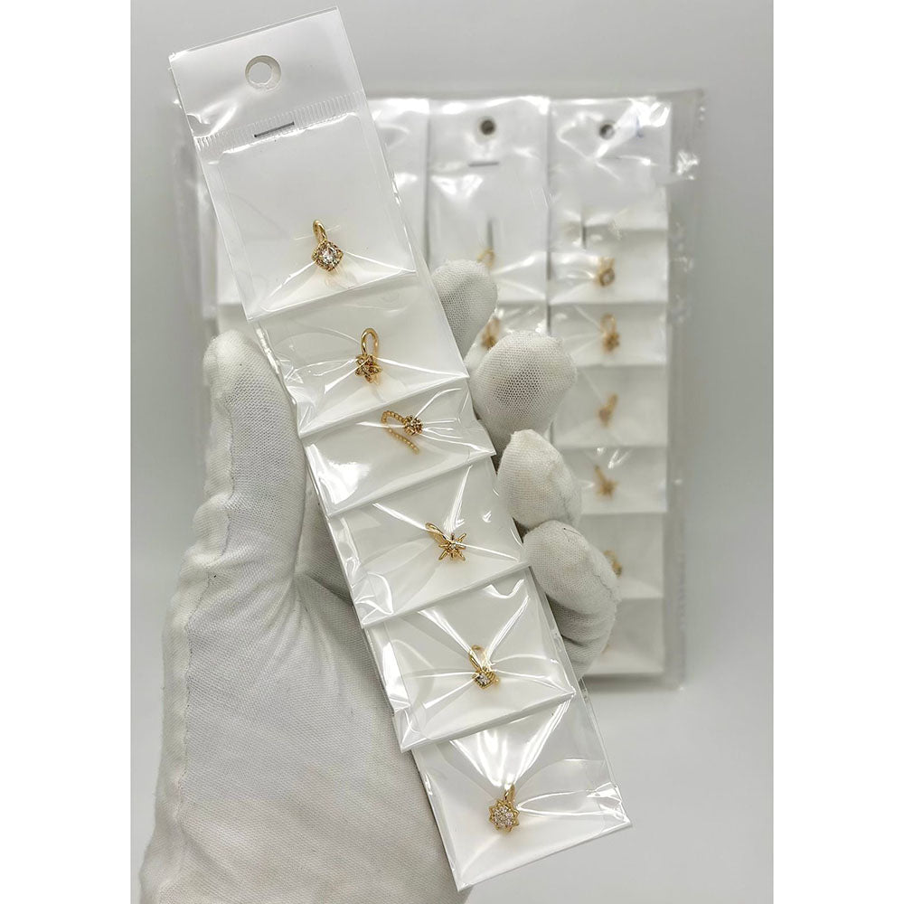 Klitz Glam Austrian Stone Nose Ring (Assorted Desing) (Pack of 12)