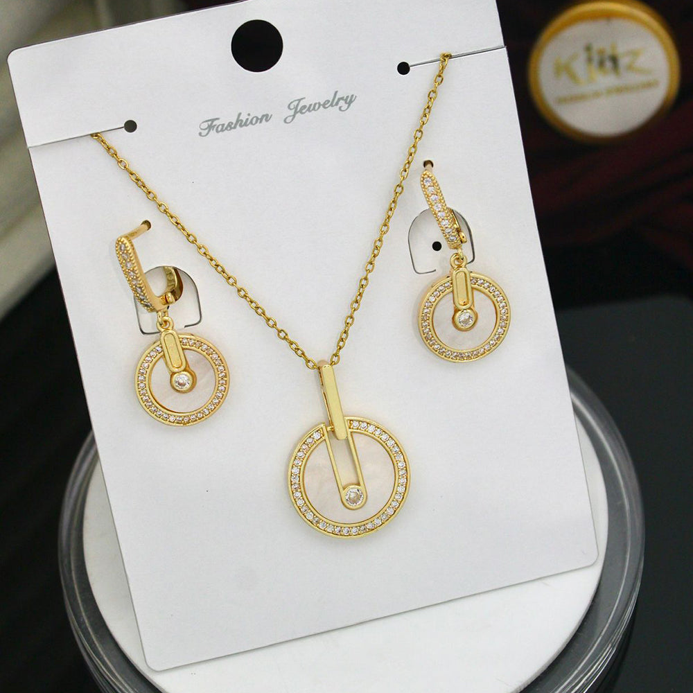 Klitz Classic Stainless Steel  Austrian Stone Chain Pendant Set (Pack of 12)