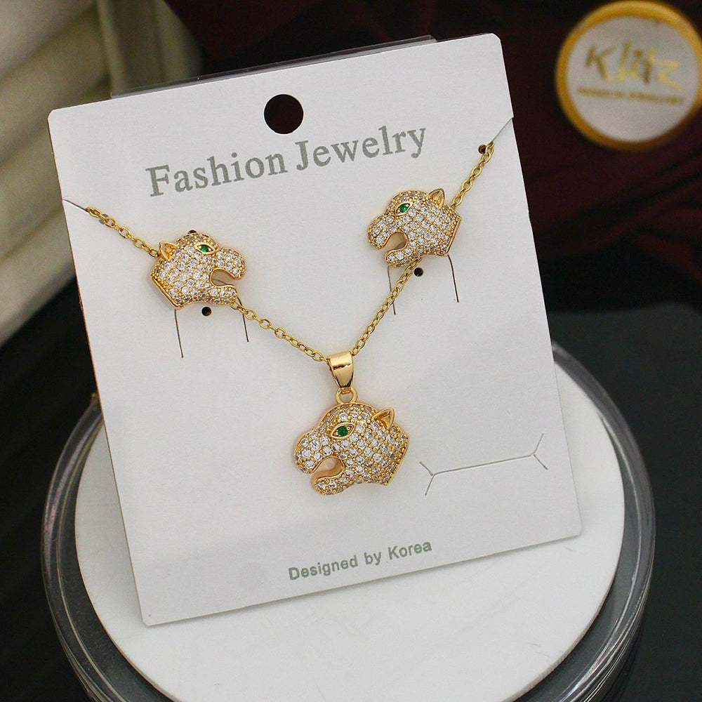 Klitz Classic Stainless Steel Austrian Stone Penthar Chain Pendant Set (Pack of 12)