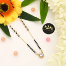 Klitz Sparkling Austrian Stone And Graceful Black Beads Mangalsutra 
