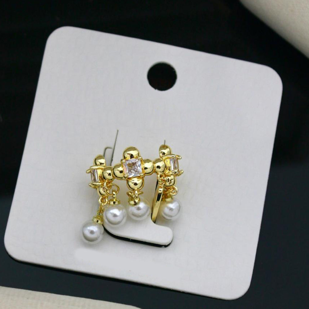 Klitz Sparkling Austrian Stone And Pearl Cocktail Ring (Pack of 12)