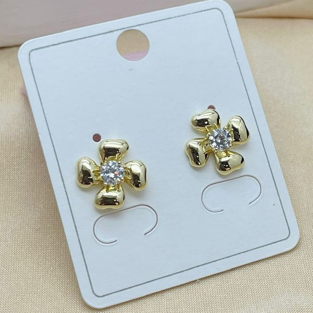 Klitz Stylish Stainless Steel Austrian Stone Studs Earrings (Pack of 12)