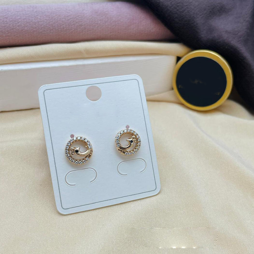 Klitz Stylish Stainless Steel Austrian Stone Studs Earrings (Pack of 12)