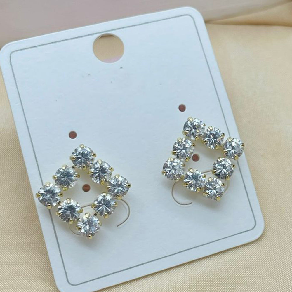 Klitz Stylish Stainless Steel Austrian Stone Studs Earrings (Pack of 12)