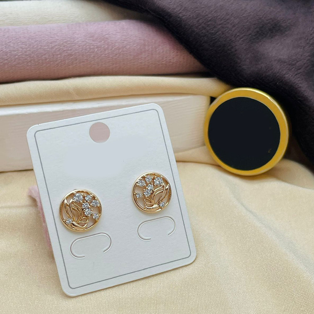 Klitz Stylish Stainless Steel Austrian Stone Studs Earrings (Pack of 12)