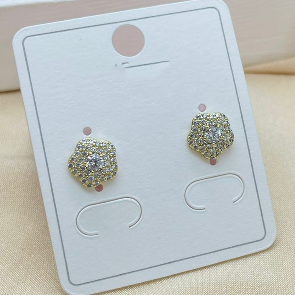 Klitz Stylish Stainless Steel Austrian Stone Studs Earrings (Pack of 12)