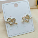 Klitz Stylish Stainless Steel Austrian Stone Heart Shape Studs Earrings