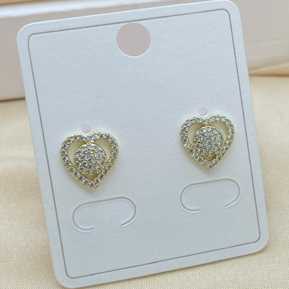 Klitz Stylish Stainless Steel Austrian Stone Heart Shape Studs Earrings (Pack of 12)