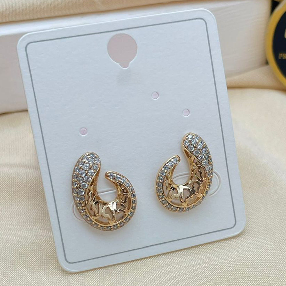 Klitz Stylish Stainless Steel Austrian Stone Studs Earrings (Pack of 12)