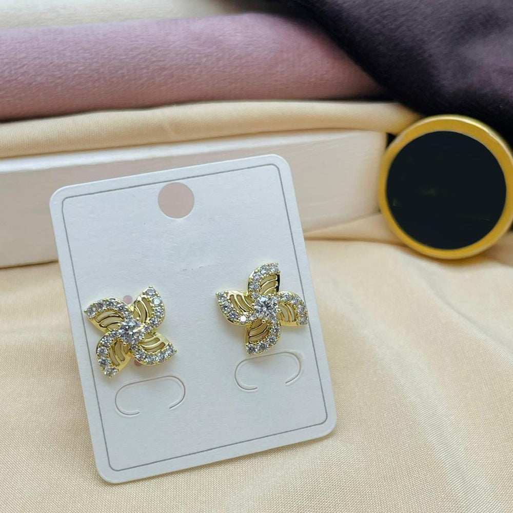 Klitz Stylish Stainless Steel Austrian Stone Studs Earrings (Pack of 12)