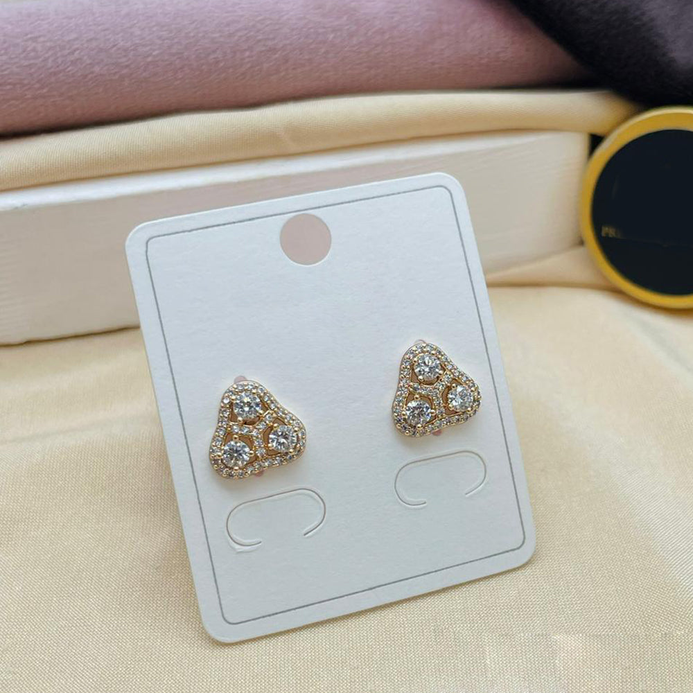 Klitz Stylish Stainless Steel Austrian Stone Studs Earrings (Pack of 12)