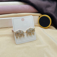 Klitz Cute Elephant Austrian Stone Stainless Steel Stud Earrings