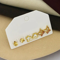 Klitz Designer Crystal Stone Studs Earrings Multi Set (Assorted Desing)