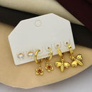 Klitz Designer Crystal Stone Studs Earrings Multi Set (Assorted Desing)