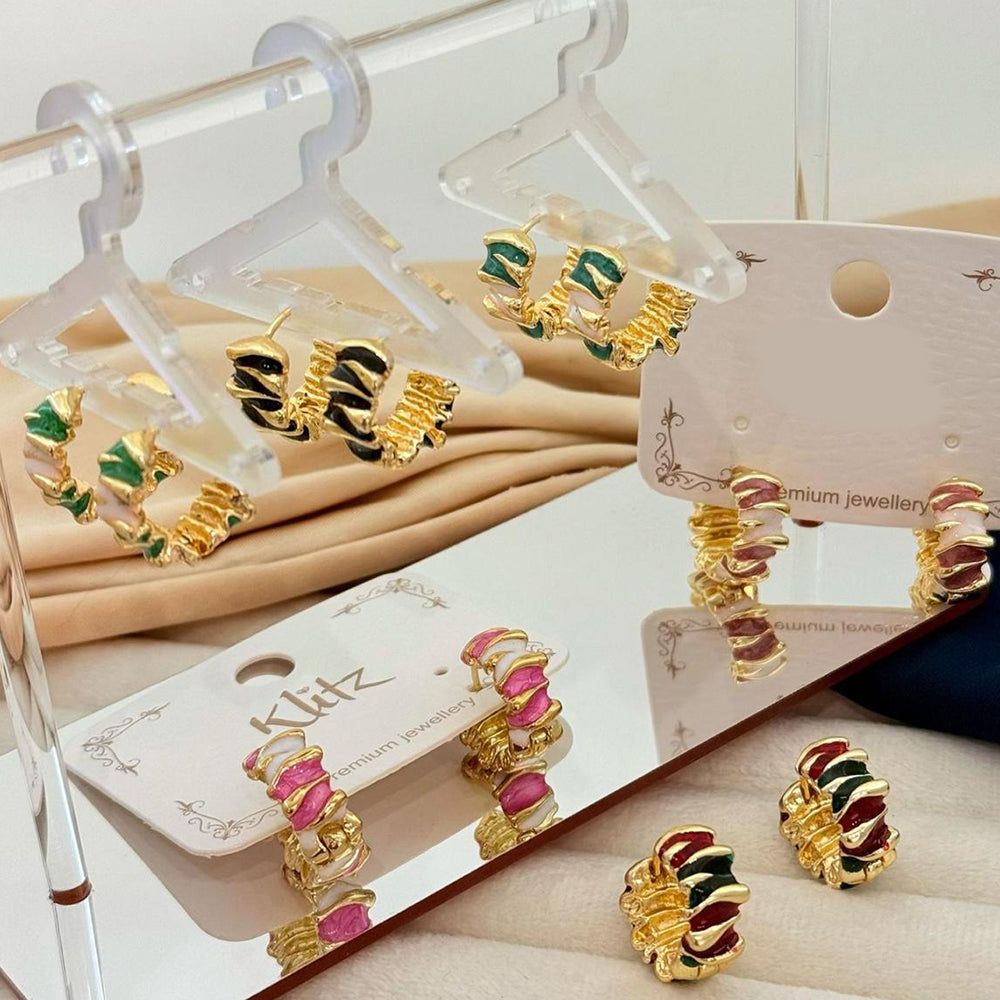 Klitz Traditional Multicolor Meenakari Hoop Dangler Earrings (Assorted Color) (Pack of 12)