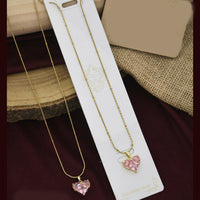 Klitz Premium Jewellery Crystal Stone Heart Shape Necklace (Pack of 12)