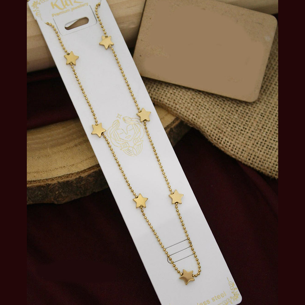 Klitz Premium Stainless Steel Star Shape Chain Necklace (Pack of 12)