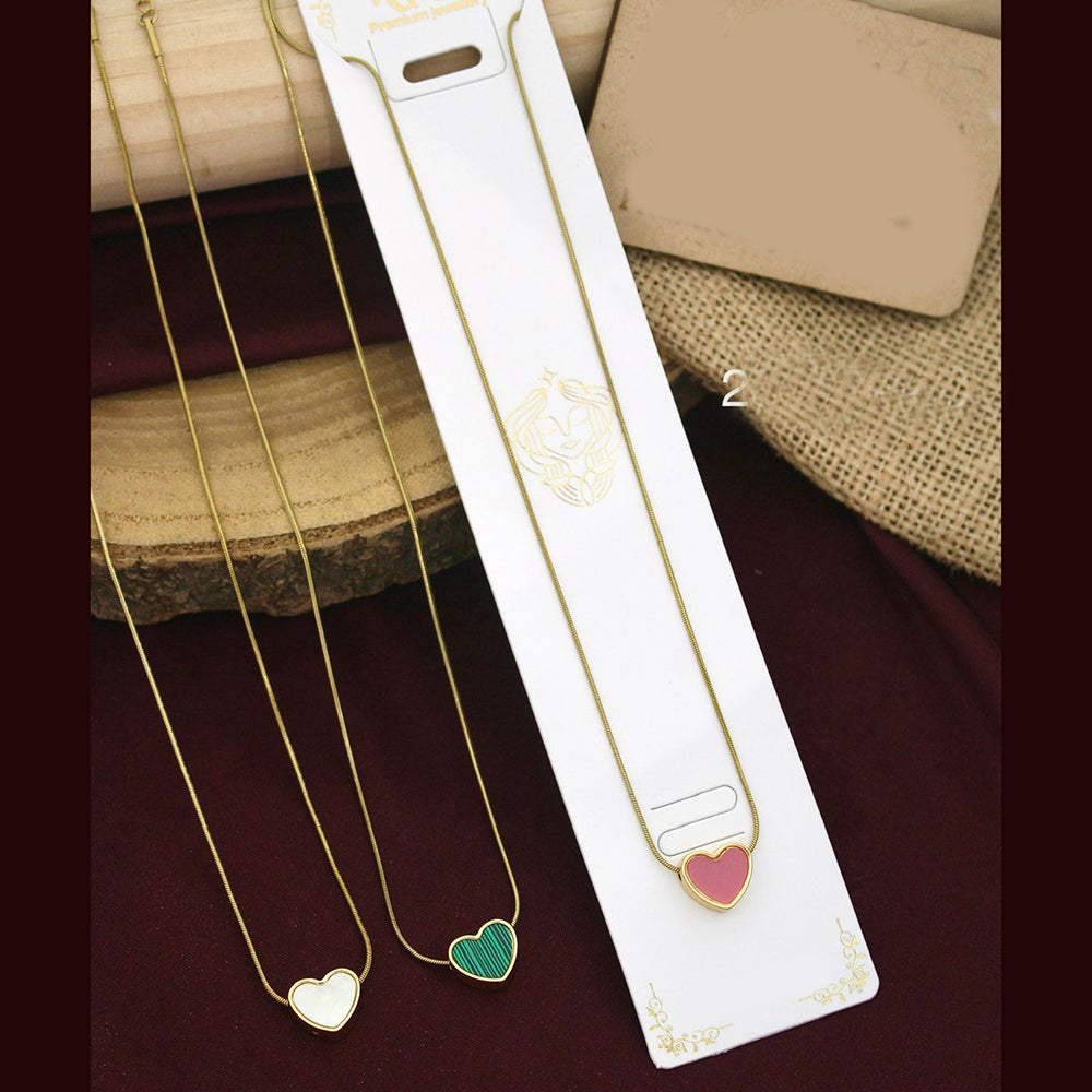 Klitz Premium Jewellery Pota Stone Heart Shape Necklace (Pack of 12)